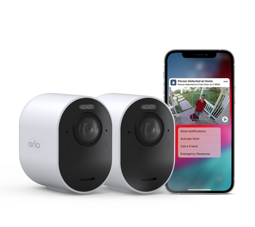 Arlo Secure Annual Plan + Ultra 2 - 2 Camera Kit, in white, facing right